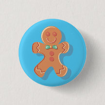 Niedliches Lebkuchen-Mann-Button