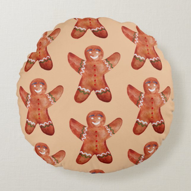 Niedliches Lebkuchen Mann Kekse Kissen (Vorderseite)