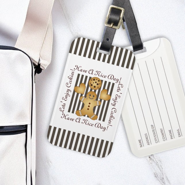 Niedliches Lebkuchen Mann Keksillustration Kinder Gepäckanhänger (Von Creator hochgeladen)