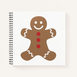 Niedliches Lebkuchen-Mann-Quadrat-Notizbuch Notizbuch