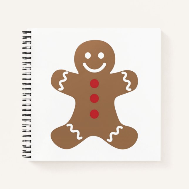 Niedliches Lebkuchen-Mann-Quadrat-Notizbuch Notizbuch (Vorderseite)