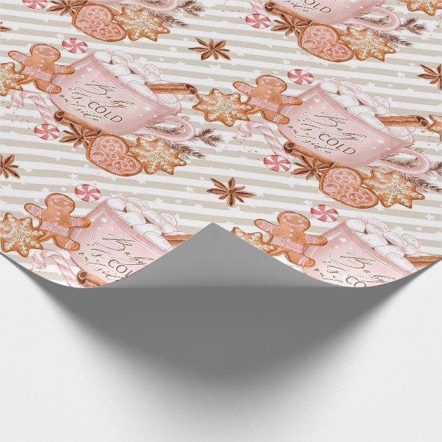 Niedliches Lebkuchen Weihnachten Geschenkpapier (Ecke)