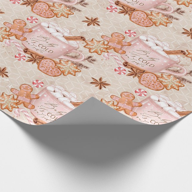 Niedliches Lebkuchen Weihnachten Geschenkpapier (Ecke)