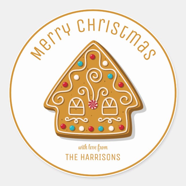 Niedliches Lebkuchen Weihnachten Runder Aufkleber (Vorderseite)