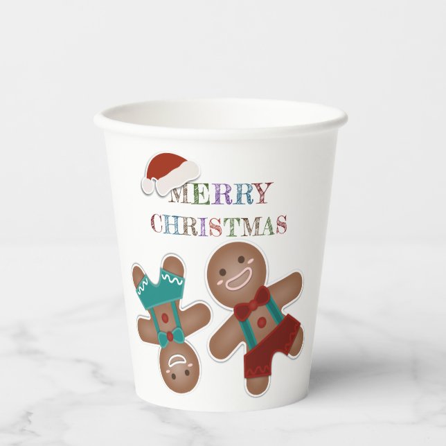 Niedliches Lebkuchen Weihnachtsfeier Pappbecher (Vorderseite)