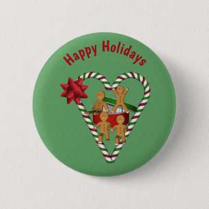 Niedliches Lebkuchen Weihnachtsfeiertag Button