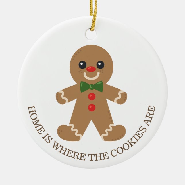 Niedliches Lebkuchen Weihnachtsfeiertag Keramik Ornament (Vorne)