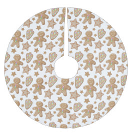 Niedliches Lebkuchen Weihnachtsgebäck Muster Polyester Weihnachtsbaumdecke