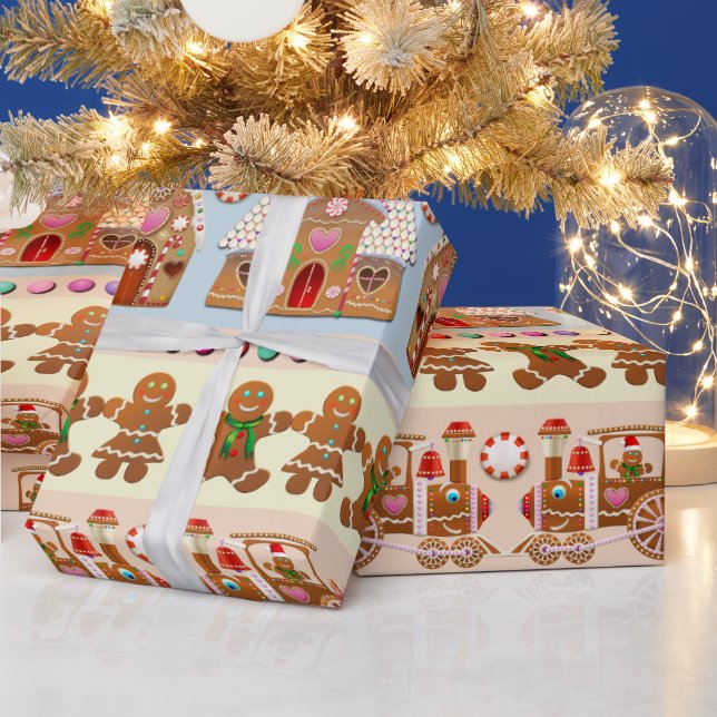 Niedliches Lebkuchen Weihnachtskekse Geschenkpapier (Feiertage)