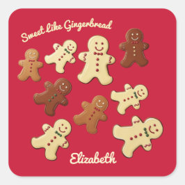 Niedliches Lebkuchengebäck Quadratischer Aufkleber