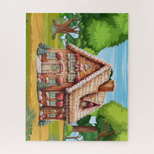 Niedliches Lebkuchenhaus im Wald