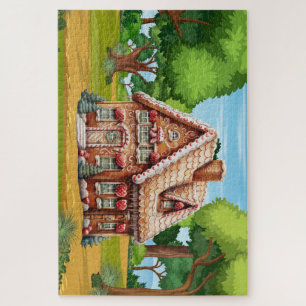 Niedliches Lebkuchenhaus im Wald