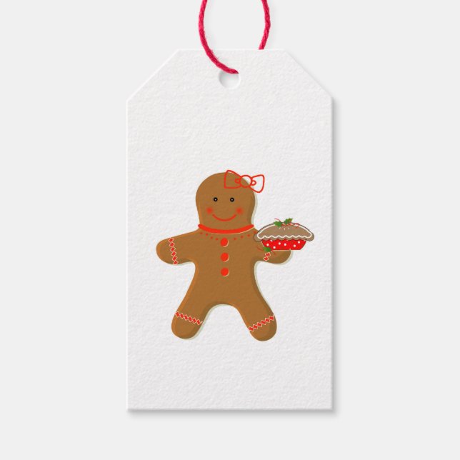 Niedliches Lebkuchenmädchen Geschenkanhänger (Vorderseite)