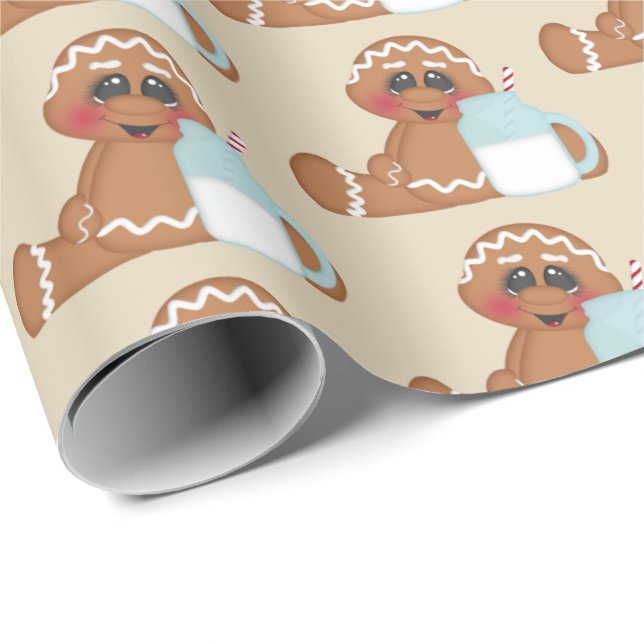 Niedliches Lebkuchenplätzchen WeihnachtsParty mit Geschenkpapier (Rolleneckpunkt)