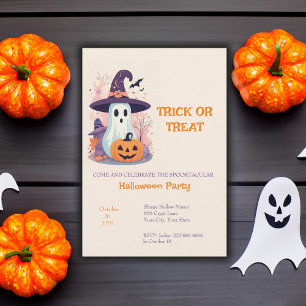 Niedliches Leckerei Kinder Halloween-Party Einladung