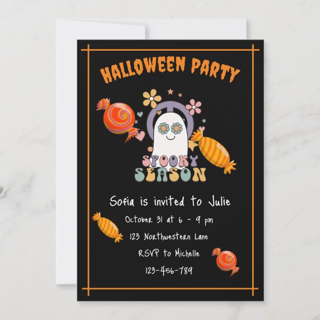 Niedliches, leckeres Halloween-Party Einladung (Vorderseite)