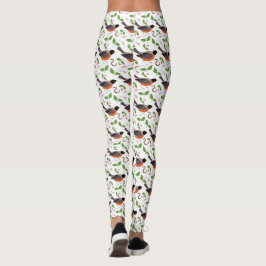 Niedliches Legging Yogaworkout-Hose VOGEL-WEISS Leggings