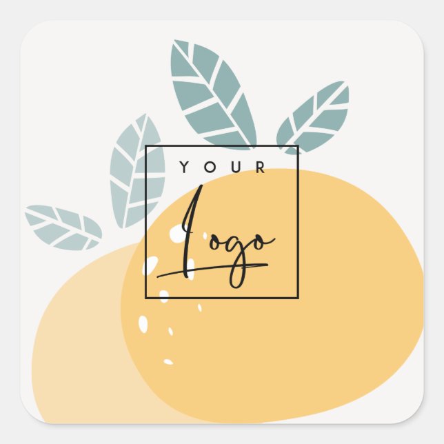 Niedliches Lemon Green Abstrakt Bold Fruchtzitrus  Quadratischer Aufkleber (Vorderseite)