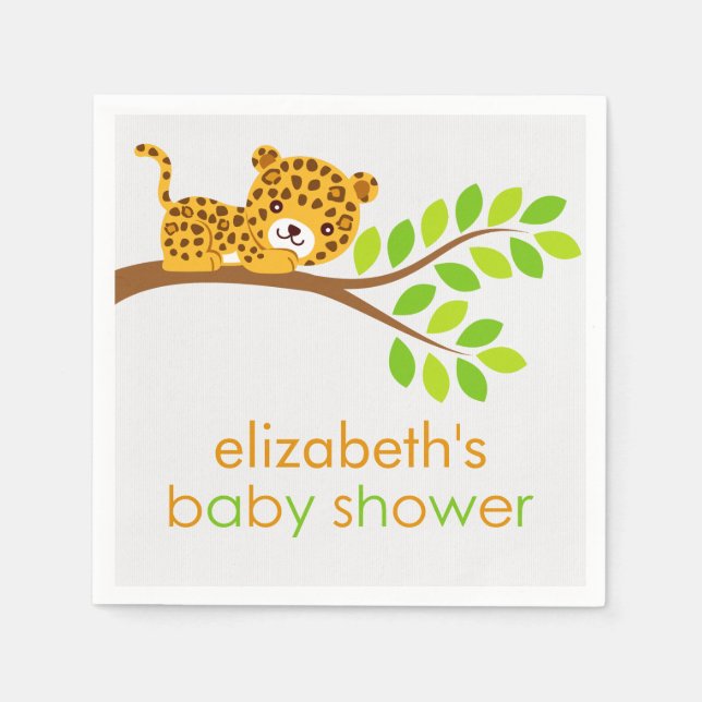 Niedliches Leopard Baby Duschpapier Napkins Serviette (Vorderseite)
