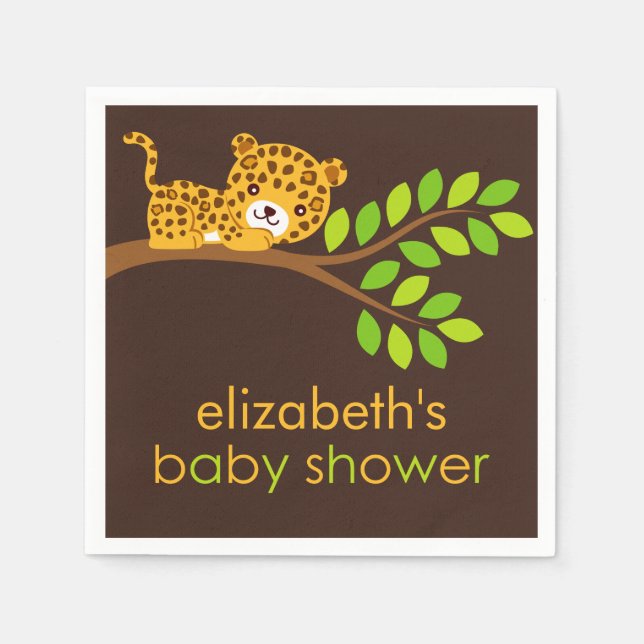 Niedliches Leopard Baby Duschpapier Napkins Serviette (Vorderseite)