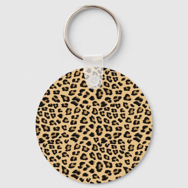 Niedliches Leopard-Druckmuster Schlüsselanhänger (Vorderseite)