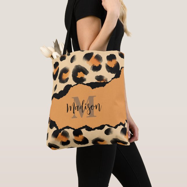 Niedliches Leopard-Monogramm Tasche (Von Nahem)