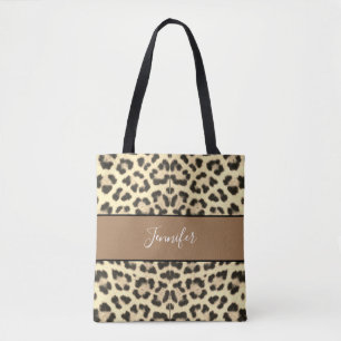Niedliches Leopardruckbild Personalisiert Tasche