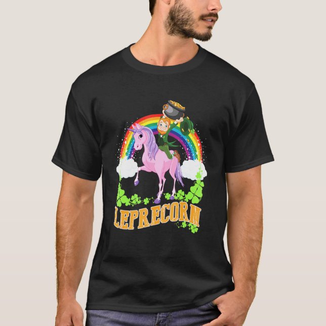 Niedliches Leprecorn St Patricks Festival Moon and T-Shirt (Vorderseite)