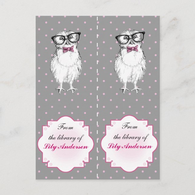 Niedliches Lesezeichen aus der Bibliothek Postkarte (Vorderseite)