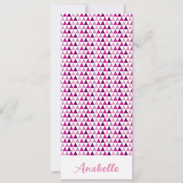 Niedliches Lesezeichen für Personalisiert rosa geo (Vorderseite)
