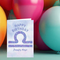 Niedliches Libra-Zeichen Custom Lila Happy Birthda