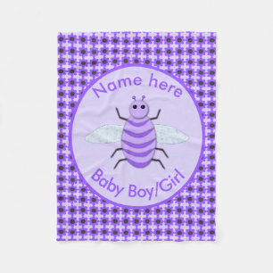 Niedliches Lila Baby-Bee-Geschlecht offenbart neut Fleecedecke