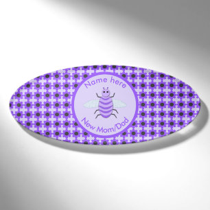 Niedliches Lila Baby-Bee-Geschlecht offenbart neut Namenschild
