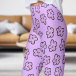 Niedliches Lila Blumenmuster Leggings<br><div class="desc">Freshen Sie sich auf Ihren Wardrobe mit modernen Mimulus Floral Leggings! Erleben Sie mühelos Stil mit diesen modernen Mimulus Leggings. Diese Leggings mit sanften Pastelltönen bieten eine schicke, komfortable Passform, die sich perfekt zum Entspannen, lässige Bestellungen oder für alltägliche Abenteuer eignet. Bleibe trendy und komfortabel - jetzt einkaufen und dein...</div>
