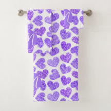 Niedliches Lila doodled Heart Valentine's Day Mono