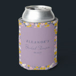 Niedliches Lila gelbes Brautparty Dosenkühler<br><div class="desc">Niedliches Lila-gelb-rosa-Brautparty mit Blütenpracht</div>
