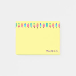 Niedliches Lila-Gelbschwanz-Muster Post-it Klebezettel