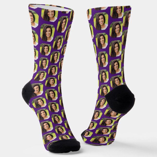 Niedliches Lila Girlfriend Foto für Boyfriend Fun Socken (Gewinkelt)