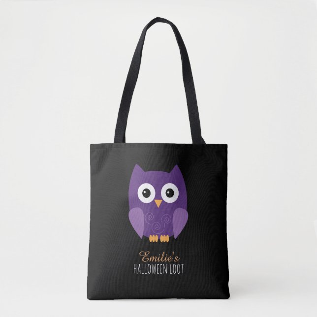 Niedliches Lila Halloween-Kind Tasche (Vorderseite)