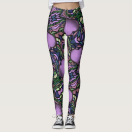 Niedliches Lila Herz Leggings