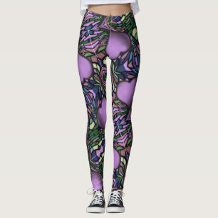 Niedliches Lila Herz Leggings