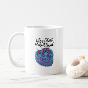 Niedliches Lila Herzkuchenmuster Kaffeetasse
