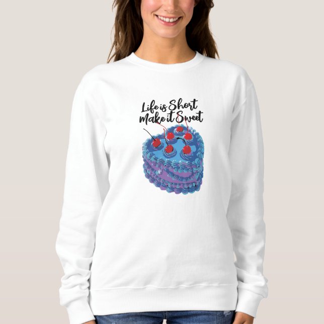 Niedliches Lila Herzkuchenmuster Sweatshirt (Vorderseite)