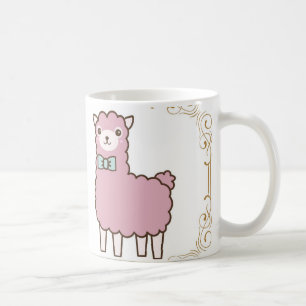 niedliches lila Lama Kaffeetasse