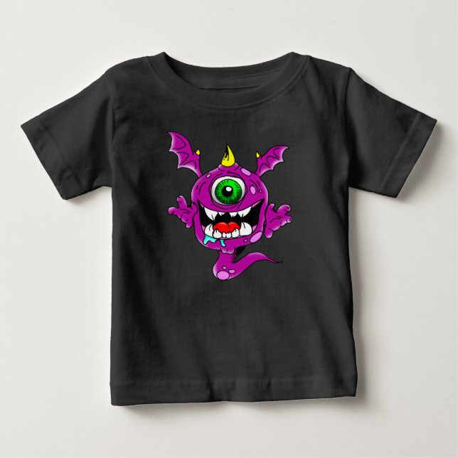 Niedliches lila Leute-Esser-Monster Baby T-shirt (Vorderseite)