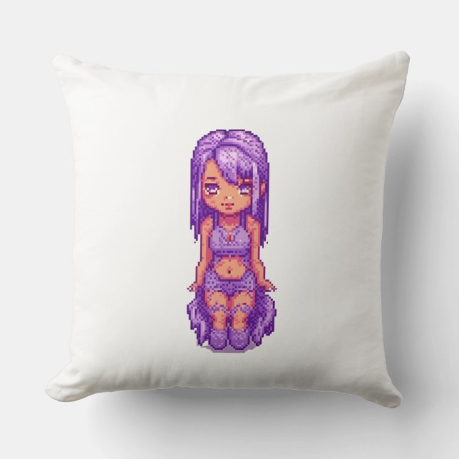 Niedliches lila Mädchen Kissen (Vorderseite)