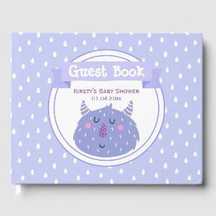 Niedliches Lila Monster - Lilac Baby Dusche Gästebuch