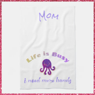 Niedliches Lila Octopus LIFE IST BUSCHKÜCHE Handtu Geschirrtuch