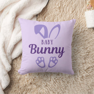 Niedliches Lila OsterBaby Bunny Rabbit Baby Kissen