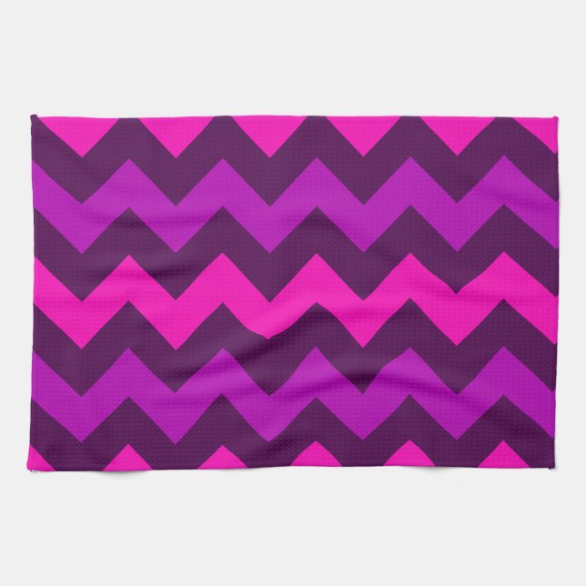 Niedliches Lila Pink Chevrons Küchentücher (Horizontal)